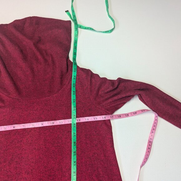 Apt. 9 Size Small (Slightly oversized) Red/Black Heathered Cowl Neck Sweater - Picture 8 of 13